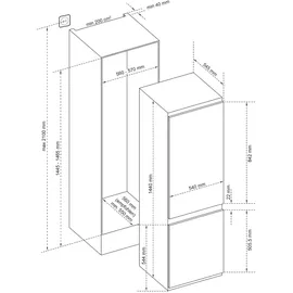 Telefunken C-EKG-144-ST-E Einbau-Kühlgefrierkombination (211 l, 1440 mm hoch)