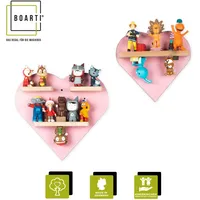 BOARTI Kinderregal Herz hängend für Tonie Figuren platzsparendes Regal Maße: H. 27 x B. 44 x T. 5 cm Wandregal für Figuren Aufbewahrung mit Magneteinsätzen Aufbewahrungsregal Holz