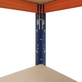 shelfplaza PRO 200x100x60 cm Schwerlastregal in blau-orange mit 6 Böden und 166 kg Traglast pro Boden