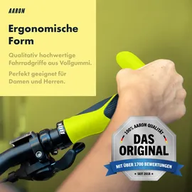 Aaron Fahrradgriffe Horn ergonomisch mit Gel-Dämpfung Gelb