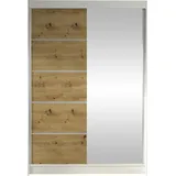 Mirjan24 Schiebetürenschrank Lino III 120 x 200 x 58 cm Braun/Weiß