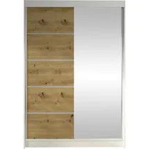 Mirjan24 Schiebetürenschrank Lino III 120 x 200 x 58 cm Braun/Weiß