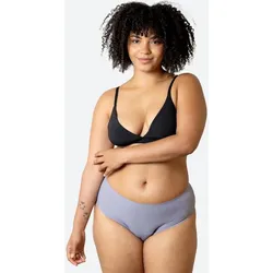 Periodenunterwäsche Nahtlos Hohe Taille Starke Blutung Ecowoman schneeflockenblau|SCHWARZ XS / GB 30