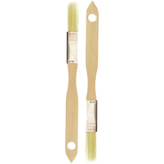 teemando® 2 X Haushaltspinsel, flach, 0,5 Zoll 18 x 1,5 cm, ein Backpinsel mit Naturborsten aus Buchenholz