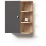 livinity® Badschrank, Anthrazit, Braun, 5 Fächer, Rechteckig, 47.2x59.2x20.8 cm,