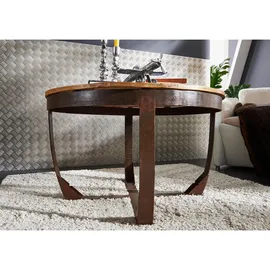 Massivmoebel24 Couchtisch INDUSTRIAL mehrfarbig Altholz 75 x 75 x 45 cm