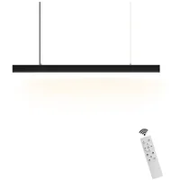 Nettlife LED Pendelleuchte Esstisch Hängelampe Dimmbar mit Fernbedienung, Höhenverstellbar, LED fest integriert, 3000-6500, für Schlafzimmer Wohnzimmer Esszimmer schwarz A | 107 cm