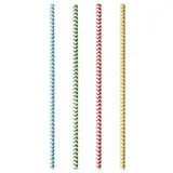Papstar Trinkhalme Papier Ø 6 mm · 20 cm farbig sortiert "Zig-Zag"
