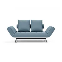 Innovation Living Schlafsofa Ghia Chrom Stoff Light Blue