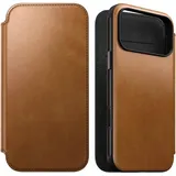 Nomad iPhone 17 Pro Lederhülle mit Klappe bronze