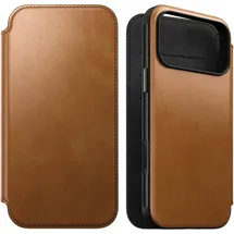 Nomad iPhone 17 Pro Lederhülle mit Klappe bronze