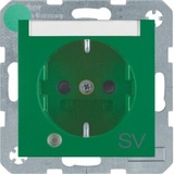 Berker Steckdose SCHUKO mit Kontroll-LED, Beschriftungsfeld und erhöhtem Berührungsschutz, grün matt 41101913