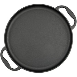 BBQ-Toro Grillpfanne Gusseisen Grillpfanne Ø 35 cm – Servierpfanne, Grillplatte, Gusseisen schwarz Ø 35.00 cm x 44.00 cm x 3.00 cm