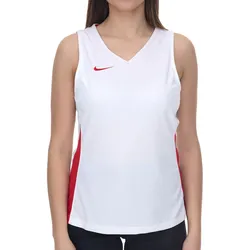 NIKE Team Fitness Damen Tank-Top mit DryFit Sport-Shirt Trainings-Shirt NT0211-103 Weiß/Rot - XL