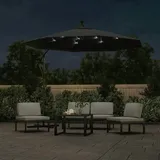 vidaXL Ampelschirm LED Ø 300 cm anthrazit