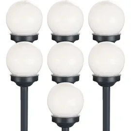 ETC Shop Kugelleuchte Solar 10 cm Solarleuchte Kugel Garten LED Gartendeko Solarkugel für Außen klein, Leuchtdauer ca. 6-8 Stunden, H 38 cm, 7er Set
