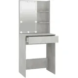 vidaXL Schminktisch mit LED Betongrau 60x40x140 cm