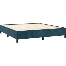 vidaXL Boxspringbett mit Matratze Dunkelblau 180x200 cm Samt