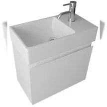 Alpenberger Waschtisch 45 cm Vormontiert | Waschbecken mit Unterschrank | Pflegeleichtes Keramikbecken Badmöbel Set | Waschplatz SoftClose Gäste-WC