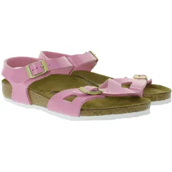 BIRKENSTOCK Rio Kinder Sandaletten Made in Germany Sommer-Schuhe Mädchen Sandalen Schmale Weite 1005892 Pink - 25