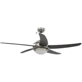 vidaXL 128 cm dekorativer Deckenventilator braun mit Licht