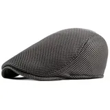 TQC Schirmmützen Herren Sommer Mesh Barett Cap Schiebermütze Flatcap Kappe (Grau) - 55-60