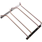 Dianoo 27,5 cm bronzefarbenes Weinglasregal unter dem Schrank, goldener Weinglashalter unter dem Regal, Stielglasregal, Weingläser-Aufbewahrung, Aufhänger, 2 Reihen