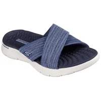 SKECHERS GO WALK FLEX SANDAL-BUTTERFLY BLISS Pantolette, Keilabsatz, Sommerschuh, Schlappen mit Goga Mat Footbed blau 41 EU