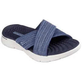 SKECHERS GO WALK FLEX SANDAL-BUTTERFLY BLISS Pantolette, Keilabsatz, Sommerschuh, Schlappen mit Goga Mat Footbed blau 41 EU