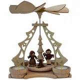 Zeidler Holzkunst Weihnachtspyramide Teelichtpyramide Waldfiguren für 4 TL