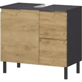 Germania Waschbeckenunterschrank 60 x 56 x 34 cm Grau/Eiche