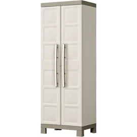 KETER Excellence Kunststoffschrank/Besenschrank, Utility,BxTxH:65x45x182cm, beige/taupe, inkl. 3 verstellbaren Einlegeböden