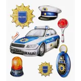 HobbyFun 3D XXL-Sticker Polizei 30x30 cm 8 Teile