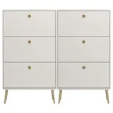 VCM Softline 164 x 26 cm 6 Klaptüren weiß / weiß