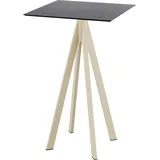 Essentials Infinity Stehtisch Sand gestell + Schwarz HPL 70x70 cm