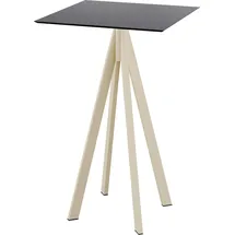 Essentials Infinity Stehtisch Sand gestell + Schwarz HPL 70x70 cm