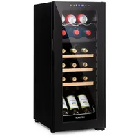 Klarstein Weinkühlschrank Bodega 18 Duo+, für 18 Standardflaschen á 0,75l,Wein Flaschenkühlschrank Weintemperierschrank Weinschrank Kühlschrank schwarz