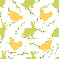240 Duni Tissue-Servietten 33 x 33 cm Bunnies & Hens 3-lagig