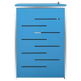 vidaXL Mülltonnenbox für 3 Tonnen 207 x 77,5 x 115 cm blau