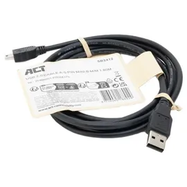 Act SB2412 USB Kabel 1,8 m USB A Mini-USB B Männlich Schwarz (SB2412)