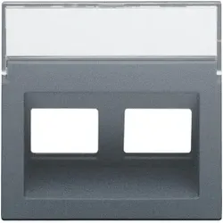 Niko Züblin 220-65400 Abdeckung Daten 2x RJ schräger Ausgang, blue grey coated 22065400