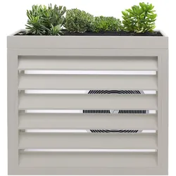 Verkleidung für Klimaanlage/Wärmepumpe MCW-O43, Abdeckung Schutzgitter Pflanzkasten, Metall 80x90x38cm ~ grau-weiß