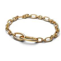 Pandora Ovale Gliederketten-Armband Goldfarben 564678C00 Größe 20 cm