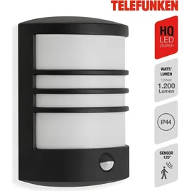 Telefunken - LED Außenwandleuchte, Toledo schwarz Metall-kunststoff