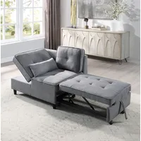 Atlantic Home Collection Schlafsofa "Freddy", grau, B:107cm H:85cm T:85cm, ATLANTIC HOME COLLECTION, Sofas, Schlafsofa, wandelbar zum Loungesessel, Relaxliege und Gästebett, inkl. Kissen
