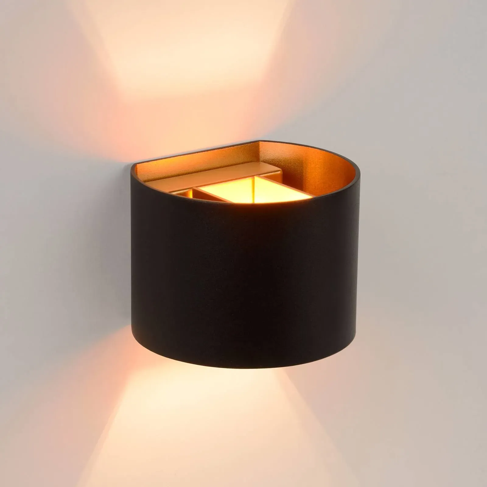 Lucide Wandlampe Xio, dimmbar, schwarz, für Wohn- / Esszimmer, Aluminium, Modern, LED Wandleuchte, Wandlampe Innen - 11 cm - 13 cm - 9.7 cm