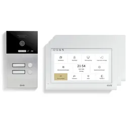 GVS - 2-Familienhaus IP Video Türsprechanlage AVS5413U - Mit 3x10 Zoll Monitor, App, HD-Kamera & Türöffner Funktion