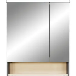 Spiegelschrank SAPHIR "Quickset 394", grau (quarzgrau matt touch), B:60cm H:71,6cm T:21,4cm, Spanplatte, Schränke