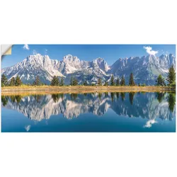 Artland Wandbild »Kaisergebirge Tirol«, Berge & Alpenbilder, (1 St.), als Alubild, Outdoorbild, Leinwandbild, Poster, Wandaufkleber Artland Farbe Bild(er): blau