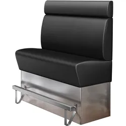Gastro Hochbank | Schwarz | B:H 140 x 158 cm | Glatt | Leder | Bistro Hochbank, Thekenbank